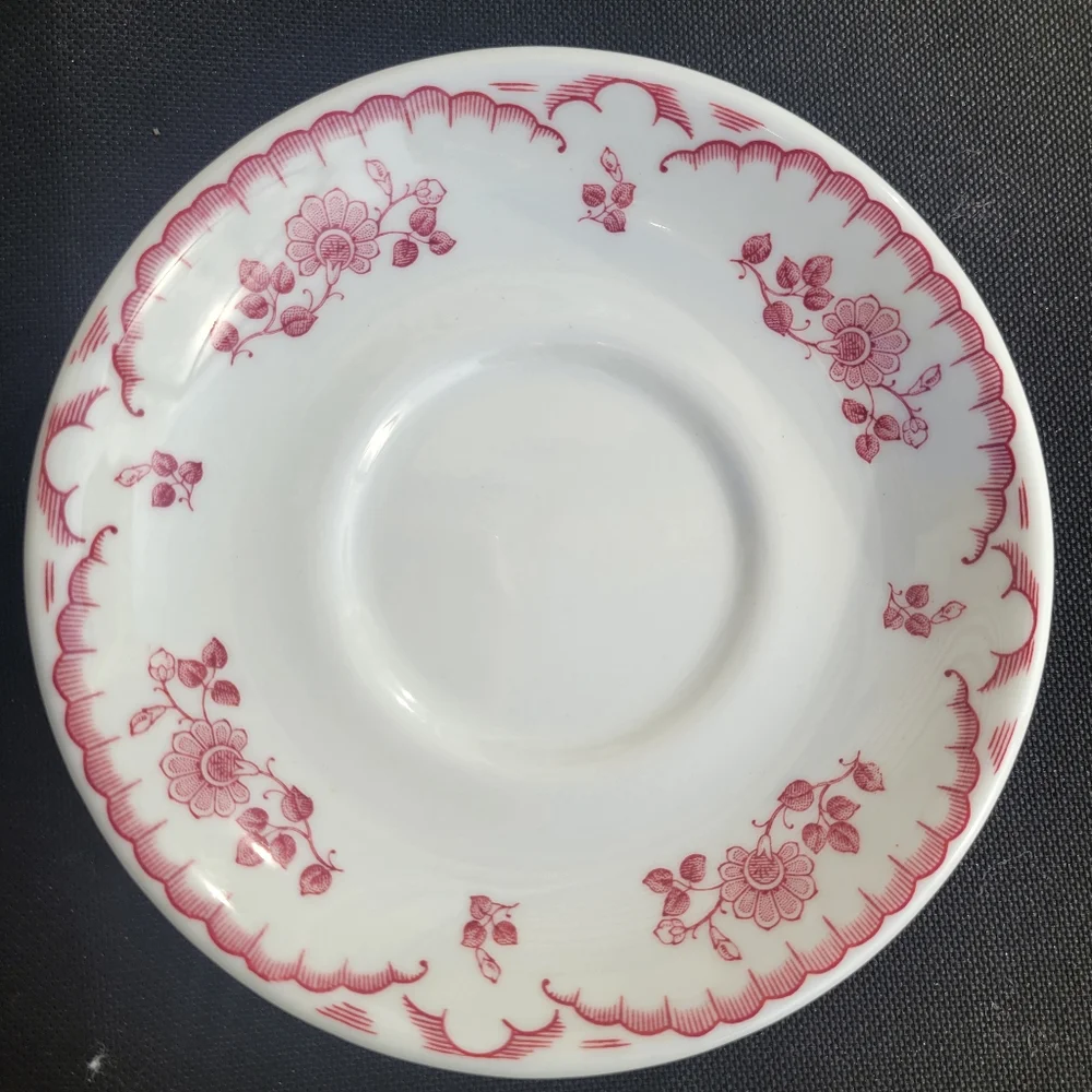 Shenango China Chardon Rose Saucers (5) ~ Vintage 1950s ~ Restaurant Ware ~ GUC
